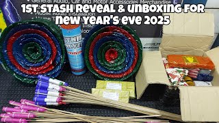 1ST STASH REVEAL AND UNBOXING ng mga firecrackers for New Year 2025 fireworks paputok fyp diy [upl. by Velleman145]