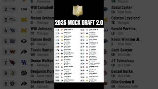 2025 MOCK DRAT 20 nfldraft footballshorts collegefootball [upl. by Anaoy]