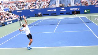 Daniil Medvedev amp Alexander Zverev Practice Court Level View  USO 2024 [upl. by Llennol]