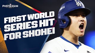 Shohei Ohtanis FIRST World Series hit goes for EXTRA BASES  大谷翔平ハイライト [upl. by Hesoj]