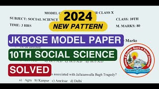 jkbose 10th class 2024 model papers social science new pattern jkbose class 10th model paper 2024 [upl. by Ruford]