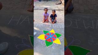 O  rangoli drawing  How to draw rangoli easy drawing  shorts art dipawli [upl. by Nnaylrebmik]