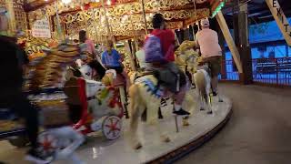 Knoebels Gebruder Bruder 107 Band Organ and 1913 Kremer Carousel At Night June 17 2023 [upl. by Edsel75]