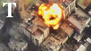 Israel Defence Force releases footage of devastating aerial bombardment of Gaza [upl. by Abrahamsen]