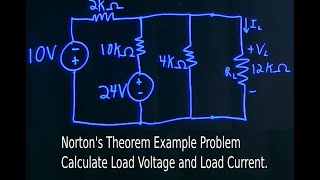 Nortons Theorem Example Problem [upl. by Ahsyia]