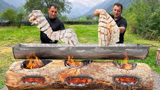 Cooking Atlantic Salmon in the Wilderness Village This is an incredibly delicious fish [upl. by Ylahtan]