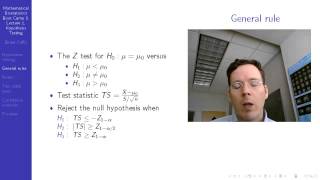 MBBC2 Lecture01 Hypothesis Testing [upl. by Monetta]