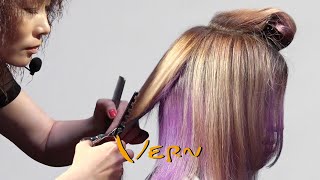 How to cut Layered Bob Unique stripes  Vern hairstyles 43 [upl. by Stacia]