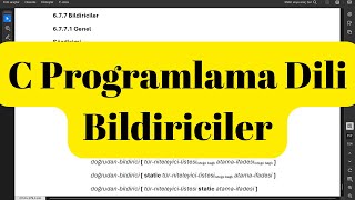 C Programlama Dili Bildiriciler [upl. by Akirdnwahs]