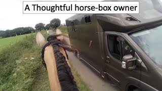 An experienced horse owner stops her horsebox to let us all pass by 👍❤️ [upl. by Aleet730]