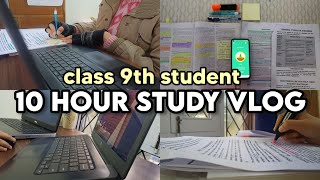 10 HOUR STUDY VLOG  CLASS 9 STUDENT cbsestudent [upl. by Wolfson]