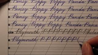 Lesson 50 Uppercase P practice  cursive handwriting penmanship amsr [upl. by Taddeo]