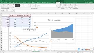 26 Créer un graphique en aires avec Excel [upl. by Yarehs]