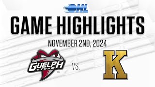 OHL Highlights Guelph Storm  Kingston Frontenacs Nov 2 2024 [upl. by Arednaxela527]