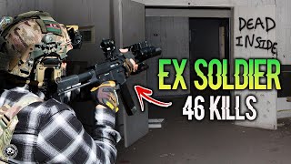 Ex British Soldier Plays Airsoft and OWNS The Field 46 kills [upl. by Ailecec]