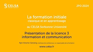 JPO CELSA 2024  Conférence Licence 3 information et communication [upl. by Handbook]