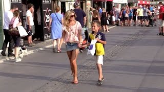 Sylvie Meis and her son Damian van der Vaart on St Tropez harbour [upl. by Sprague866]