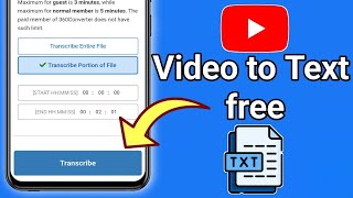 How to Transcribe YouTube Video to text for free  Convert Video to text free [upl. by Leann]