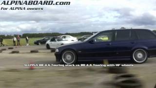 HD ALPINA B8 46 Touring stock vs ALPINA B8 46 Touring with 18 wheels ALPINAboardcom [upl. by Lionel193]