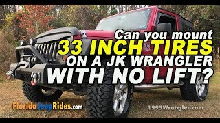 Can you mount 33s on a JK Wrangler with NO lift Radar Renegade [upl. by Slack]