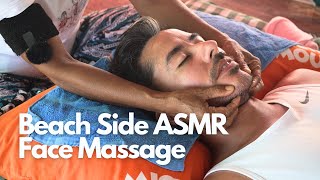 Face amp Head Massage On Thai Beach Side ASMR By Kop [upl. by Eada]