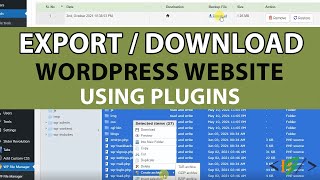 How to Export Wordpress Website with File Manager and Database plugin [upl. by Murielle]