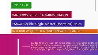 Active Directory FSMO Roles Explained  Quick Overview for IT Job Interviews PART3 [upl. by Afrika742]