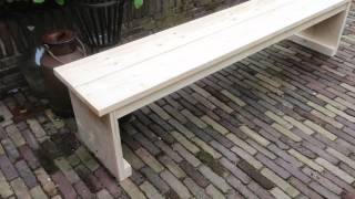 Eettafel bank  tuinbank van nieuw steigerhout [upl. by Fitts417]