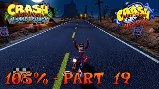 Crash Bandicoot 3  N Sane Trilogy  105 Walkthrough Part 19 Road Crash Gem [upl. by Slaohcin]