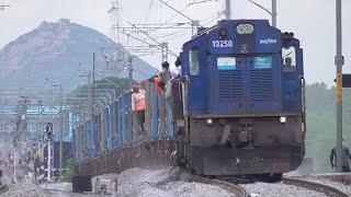 Unloading BALLAST from BOBYN Wagons  Derated ALCO in Departmental Duties  Indian Railways [upl. by January]