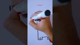 How to draw giraffe 🦒 with 1 drawing art [upl. by Zurek]