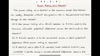 Power Rating of a Resistor [upl. by Nnylcaj]