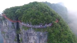 1500meterhigh glass bottomed walkway opened to public [upl. by Martino719]