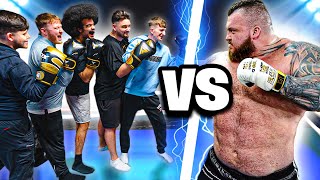 Worlds STRONGEST Man VS 5 Fighters  FULL BOXING FIGHT Knockout  Eddie Hall [upl. by Aitnecserc]