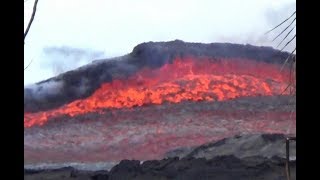 Leilani Hawaii Lava Fissure 8 June 29 2018 [upl. by Leuqram]