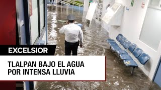 Hospitales y estacionamientos en Tlalpan inundados por lluvias [upl. by Odlanyer]