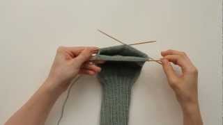 How to Knit a Sock Heel Flap 1 of 3 [upl. by Ethelred]