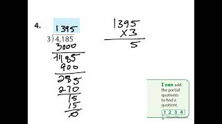 53 Use Partial Quotients to Divide One Digit Numbers [upl. by Stine]