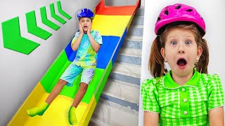 Stair Slide Adventure  More Fun with Diana and Romas Family Kids Videos [upl. by Giavani]