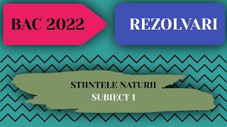 Rezolvare Subiect Bac Info  Iunie 2022  Specializarea Siinte ale Naturii  Subiectul 1 [upl. by Noreen]