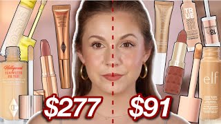 Drugstore Dupes for High End amp Luxury Makeup FULL FACE SIDE BY SIDE [upl. by Ayaj]