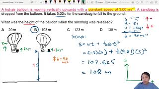 ON17 P12 Q6 HotAir Balloon Drops Sandbag  OctNov 2017  CAIE A Level 9702 Physics [upl. by Nivlac]