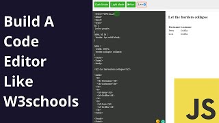 Build A Code Editor Like W3schools With Html Css And Javascript [upl. by Tudela]