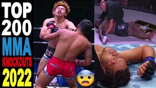 Top 200 MMAs BEST BRUTAL KNOCKOUTS of the Year 2022😨 [upl. by Aicineohp]