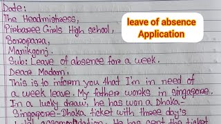 Application😍Leave of absence from school to go to Singaporeeducation fuljhuriwriting [upl. by Netnert]