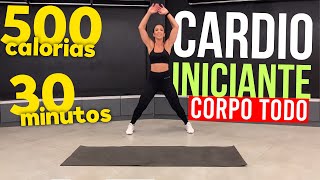 CARDIO para INICIANTES  30MIN  Queime 500 calorias  Corpo Todo [upl. by Jewel]