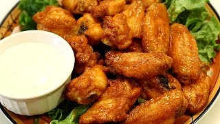 Crispy Chicken Wings  Baked Hot Wings w Buffalo Wing Sauce [upl. by Negroj]