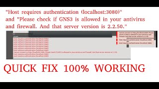 100 QUICK FIX  Cannot connect to httplocalhost3080GNS3 is allowed in your antivirus and [upl. by Nwahsyd160]