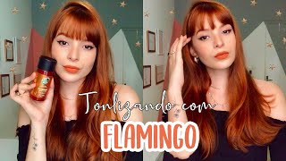 TONALIZANDO O CABELO COM FLAMINGO DA KAMALEÃO COLOR  LARANJA VIBRANTE RUIVO [upl. by Noyk]