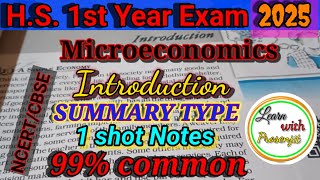 HS 1st Year Economics Microeconomics ch 1IntroductionQuestion amp Answers learn with Prosenjit📚 [upl. by Jahdai117]